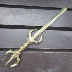 画像1: 真鍮製 カドゥガ(利剣)・三鈷剣　46センチ