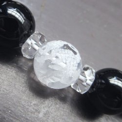 画像2: 龍彫水晶ｘ黒水晶・モリオンｘルチルクォーツxラピスラズリブレスレット