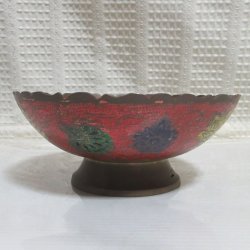 画像3: 真鍮製*彩色供物皿　14.3センチ(赤)