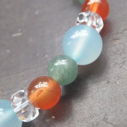 画像2: シーブルーカルセドニーｘアベンチュリンｘカーネリアンブレスレット