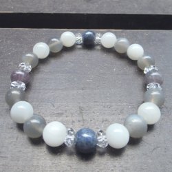 画像1: サファイアｘアイオライトｘムーンストーンブレスレット　