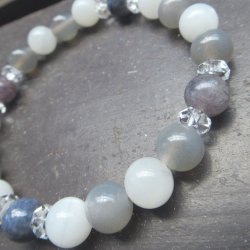 画像2: サファイアｘアイオライトｘムーンストーンブレスレット　