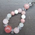 チェリークォーツｘローズクォーツｘピンクオパールストラップ