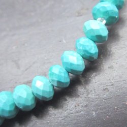 画像2: 4ミリ幅カット マグネサイトターコイズブレスレット