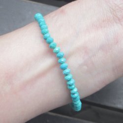画像3: 4ミリ幅カット マグネサイトターコイズブレスレット