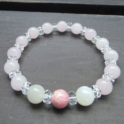 画像1: ローズクォーツｘインカローズｘムーンストーンブレスレット
