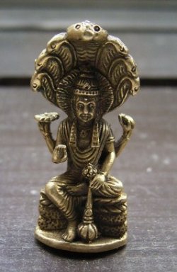 画像1: 真鍮製 ヴィシュヌ像 豆仏像