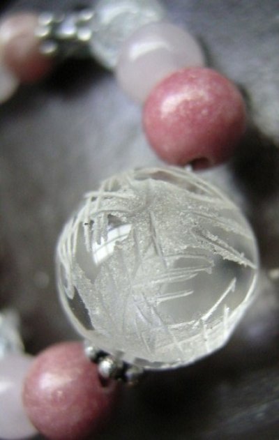画像2: 龍彫水晶ｘローズクォーツｘインカローズｘロードナイトｘクラック水晶ストラップ