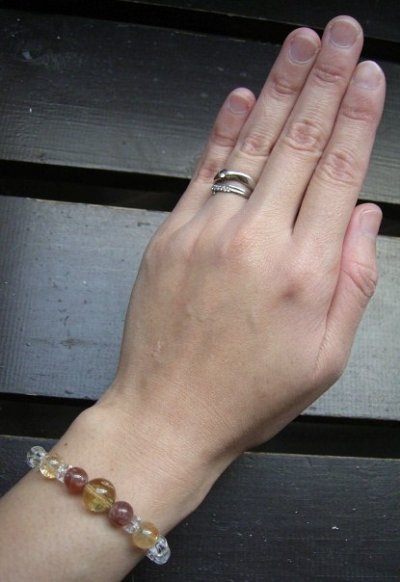 画像1: ☆第3チャクラ活性☆イエロー・グリーン*パワーストーンブレスレット