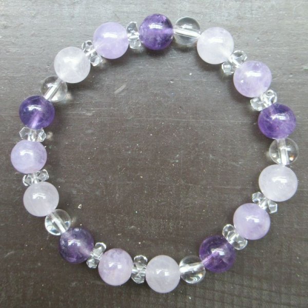 画像2: アメジストｘラベンダーアメジストブレスレット (2)
