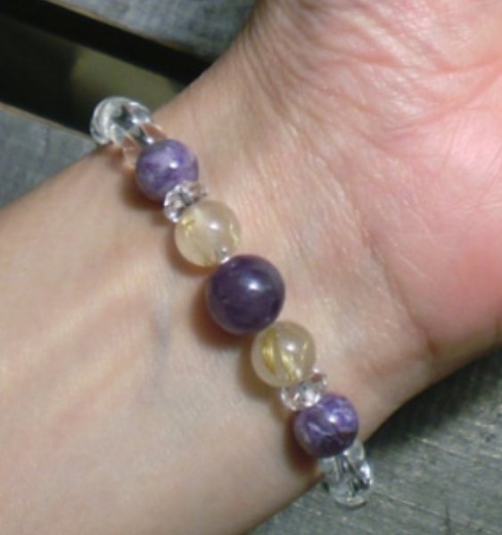 画像3: ☆第７チャクラ活性☆ゴールド・パープル*ブレスレット (3)