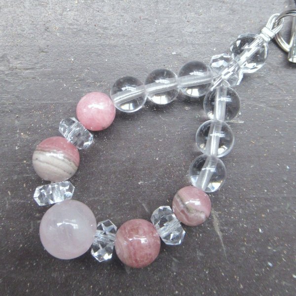 画像1: ローズクォーツｘインカローズストラップ (1)