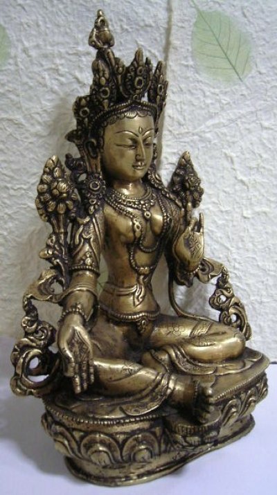 真鍮製 ターラー菩薩像 ３１．２センチ - ターラー