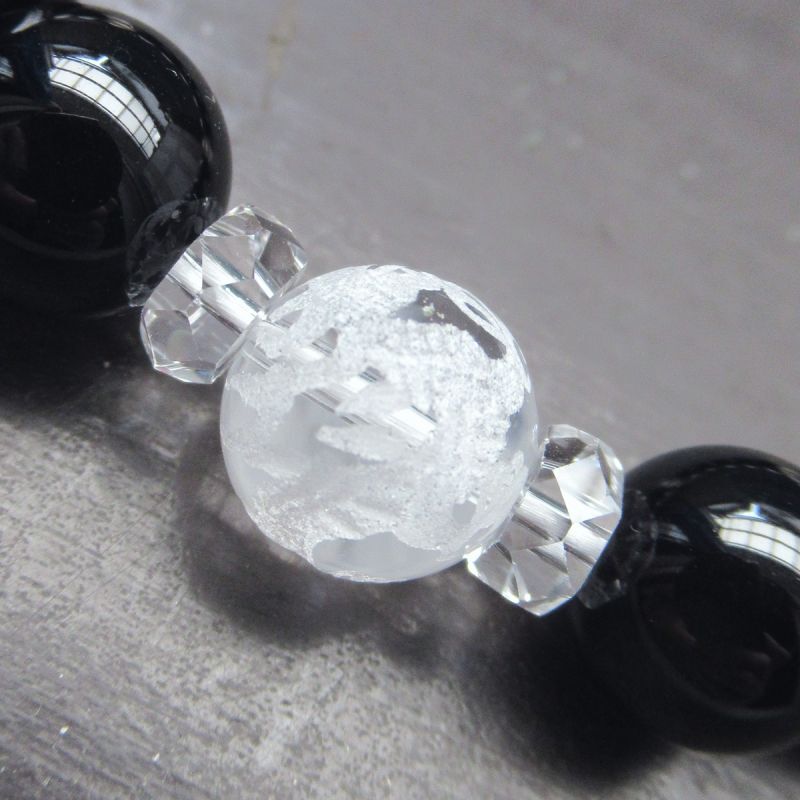 龍彫水晶ｘ黒水晶・モリオンｘルチルクォーツxラピスラズリブレスレット - ターラー